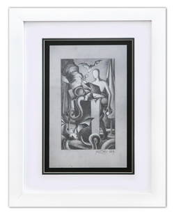 Mark Kostabi- Original Drawing on Paper "Speaking the Truth": Artist: Mark Kostabi. Medium: Original Drawing on Paper. Title: Speaking the Truth. Size: 15" x 10". Measures approx. 18" x 23" (framed). Signature: Hand Signed by the artist. Certificate of