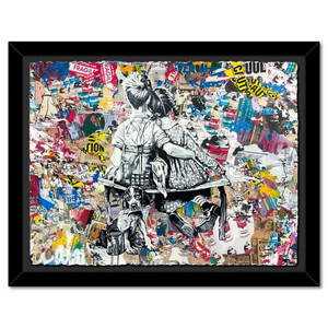 Mr. Brainwash, "Work Well Together" Framed Unique (UNIQ) Mixed Media, Hand Signed with Certificate