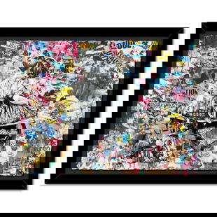 Mr. Brainwash, "Work Well Together" Framed Unique (UNIQ) Mixed Media, Hand Signed with Certificate: Work Well Together is a unique (UNIQ) mixed media on deckle edge paper by Mr. Brainwash, hand signed and bearing the thumbprint of the artist inverso. This piece comes custom framed. Includes Certific