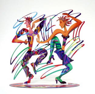 David Gershtein- Free Standing Sculpture "Twisters": Artist: David Gershtein. Medium: Free Standing Sculpture. Title: Twisters. Size: 14.1" x 14.1". Signature: Signed by the artist. Certificate of Authenticity: Is included. Additional: This piece is