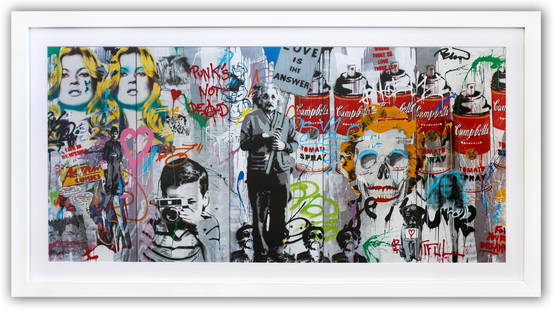 Mr. Brainwash- Offset Lithograph "Love is the Answer": Artist: Mr. Brainwash. Medium: Offset Lithograph. Title: Love is the Answer. Size: 15" x 31". Measures approx. 20" x 36" (framed). Signature: Signed in plate. Certificate of Authenticity: Is included.