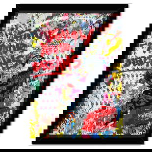 Mr. Brainwash, "Everyday Life" Framed Unique (UNIQ) Mixed Media, Hand Signed with Certificate of: Everyday Life is a unique (UNIQ) mixed media on deckle edge paper by Mr. Brainwash, hand signed and bearing the thumbprint of the artist inverso. This piece comes custom framed. Includes Certificate o