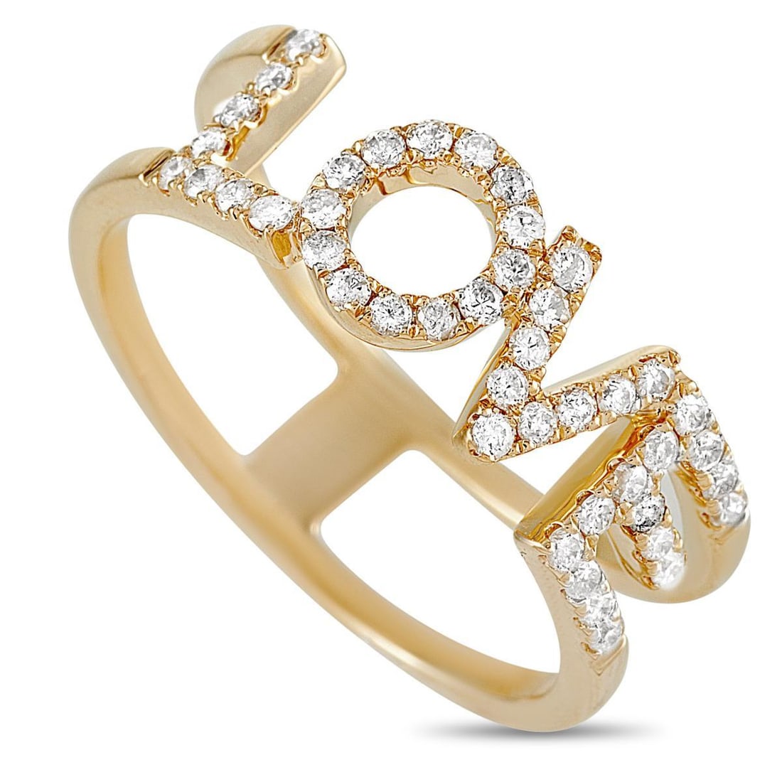 14K YELLOW GOLD 0.35 CT DIAMOND LOVE RING (1 of 4)