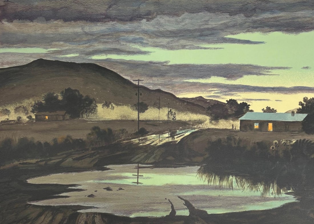 Peter Hurd- Lithograph: Artist: Peter Hurd. Medium: Lithograph. Size: 20" x 30". Signature: Signed and numbered. Reference#: 86435.