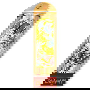 Marc Chagall- Mezuzah/ Silkscreen on 24K gold plated bronze "Naphtali": Artist: Marc Chagall. Medium: Mezuzah/ Silkscreen on 24K gold plated bronze. Title: Naphtali. Size: 5.1" x 1.4". Certificate of Authenticity: Is included. Additional: Limited edition of 1800. Full col