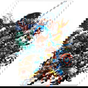 Marvel Comics "Marvel Team Up #1" Numbered Limited Edition Giclee on Canvas by Scott Kolins with: A piece of comic book history, this limited edition, from original art by Scott Kolins, depicts the heroic Spider-Man, Wolverine The Hulk and others. Kolins' interest in drawing and comics began when