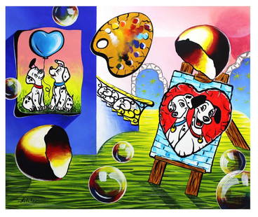 Alexander Astahov- Original Oil on Canvas "Love Dalmatian": Artist: Alexander Astahov. Medium: Original Oil on Canvas. Title: Love Dalmatian. Size: 20" x 24". Signature: Hand Signed by the artist. Certificate of Authenticity: From the publisher. Reference#: 13