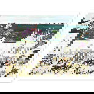 Deneille Spohn Moes, "Opera House" Limited Edition Serigraph, Numbered and Hand Signed with Letter: Opera House is a limited edition serigraph on paper by Deneille Spohn Moes, numbered and hand signed by the artist. Includes Letter of Authenticity. Measures approx. 28" x 22" (border), 26" x 19" (ima