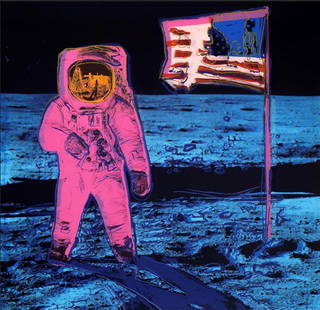 Andy Warhol- Silk Screen "The Moonwalk 11.405": Artist: Andy Warhol. Medium: Silk Screen. Title: The Moonwalk 11.405. Size: 38.5" x 38.5". Certificate of Authenticity: Is Included. Additional: limited edition silk screen print on museum board from