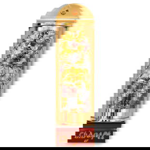 Marc Chagall- Mezuzah/ Silkscreen on 24K gold plated bronze "Levi": Artist: Marc Chagall. Medium: Mezuzah/ Silkscreen on 24K gold plated bronze. Title: Levi. Size: 5.1" x 1.4". Certificate of Authenticity: Is included. Additional: Limited edition of 1800. Full color s