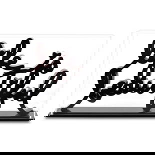 Mr. Brainwash- Resin Sculpture with Display Case "Life is Beautiful (Black)": Artist: Mr. Brainwash. Medium: Resin Sculpture with Display Case. Title: Life is Beautiful (Black). Size: 7" x 12". Signature: Hand Signed and Numbered by the artist. Certificate of Authenticity: Is i