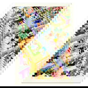 Yuval Mahler, "Escaping the Fire" Limited Edition Serigraph, Numbered and Hand Signed with Letter of: Escaping the Fire is a limited edition serigraph on paper, numbered and hand signed by Yuval Mahler. Includes Letter of Authenticity. Measures approx. 18.5" x 24.5" (image). Reference#: 77952.