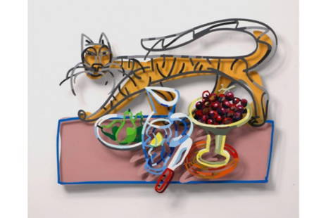 David Gerstein- Mixed Media Cutout Aluminum "Guest": Artist: David Gerstein. Medium: Mixed Media Cutout Aluminum. Title: Guest. Size: 35" x 28". Signature: Signed and numbered. Certificate of Authenticity: Is included. Additional: Edition of 75. Referen