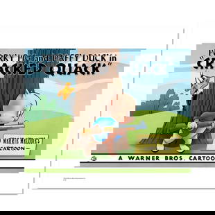 Cracked Quack Numbered Limited Edition Giclee from Warner Bros. with Certificate of Authenticity.: Cracked Quack is a limited edition giclee on paper from Warner Bros. featuring iconic Looney Tunes characters. The art was taken from an original Lobby Card used to promote "Cracked Quack" released in