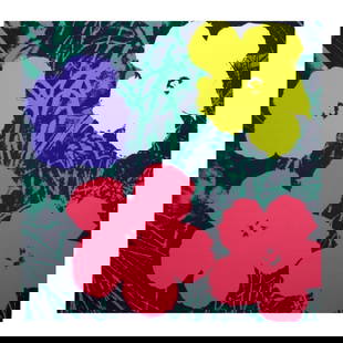 Andy Warhol "Flowers 11.73" Silk Screen Print from Sunday B Morning.: Flowers 11.73 is a silk screen print on paper (open edition) from Sunday B Morning featuring the works of Andy Warhol. The piece is stamped in blue on the back with "Published by Sunday B. Morning" an