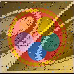 Yaacov Agam- Serigraph: Artist: Yaacov Agam. Medium: Serigraph. Size: 14" x 14". Signature: Signed and Numbered. Additional: From the Haggadah series. Reference#: 55190.