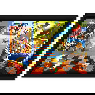 Alexander Astahov- Original Oil on Canvas "Pop Art Boulevard": Artist: Alexander Astahov. Medium: Original Oil on Canvas. Title: Pop Art Boulevard. Size: 24" x 36". Measures approx. 29" x 41" (framed). Signature: Hand Signed. Certificate of Authenticity: Is inclu