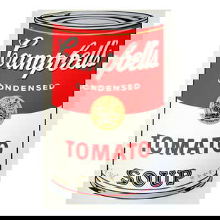 Andy Warhol "Soup Can 11.46 (Tomato Soup)" Silk Screen Print from Sunday B Morning.: Soup Can 11.46 (Tomato Soup) is a silk screen print on paper (open edition) from Sunday B Morning featuring the works of Andy Warhol. The piece is stamped in blue on the back with "Published by Sunday