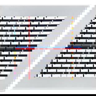 Yaacov Agam, "Hommage du Mondrian (Silver)" Limited Edition Serigraph, Numbered and Hand Signed with: Hommage du Mondrian (Silver) is a limited edition serigraph on paper by Yaacov Agam, hand signed by the artist. Includes Letter of Authenticity. Measures approx. 26.5" x 28" (image). Reference#: 75913