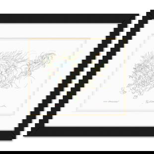 Guillaume Azoulay- Original Drawing "ESSAI WXZCO": Artist: Guillaume Azoulay. Medium: Original Drawing. Title: ESSAI WXZCO. Size: 11" x 14". Measures approx. 18.5" x 21.5" (framed). Signature: Hand signed. Certificate of Authenticity: Is included. Ref