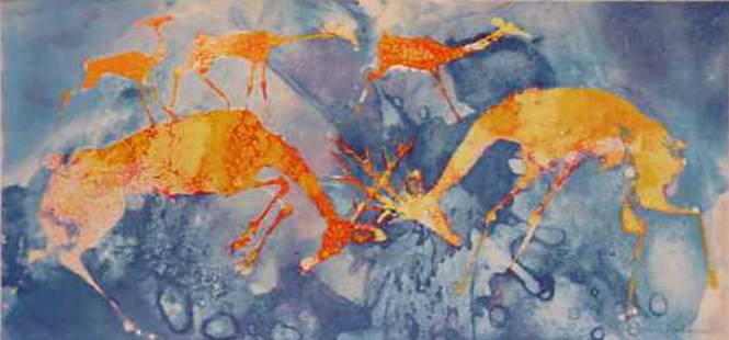 Edwin Salomon- Original Serigraph "Love Fight": Artist: Edwin Salomon. Medium: Original Serigraph. Title: Love Fight. Size: 10" x 21". Signature: Hand Signed by the Artist. Certificate of Authenticity: From the publisher. Reference#: 21173.