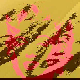 Andy Warhol- Silk Screen "Golden Marilyn 11.40": Artist: Andy Warhol. Medium: Silk Screen. Title: Golden Marilyn 11.40. Size: 36" x 36". Certificate of Authenticity: From the publisher. Additional: The piece is stamped in blue on the back with "Publ