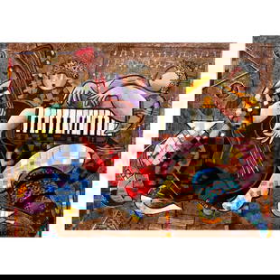 Dorit Levi, "Folklore" Limited Edition Serigraph on Canvas, Hand Signed and Numbered with Letter of: Folklore is a limited edition serigraph on canvas by Dorit Levi. The piece comes hand signed by the artist, numbered, and with a letter of authenticity. Measures approximately 14" x 19". Reference#: 7