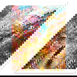 Zina Roitman, Limited Edition Serigraph, Hand Signed and Numbered, Letter of Authenticity.: This is a limited edition serigraph on paper by Zina Roitman. The piece comes hand signed by the artist, numbered, and with a letter of authenticity. Measures approximately 21.5" x 17.5". Reference#: