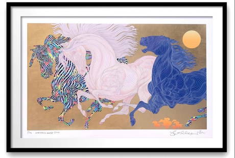 Guillaume Azoulay- Limited edition print on paper: Artist: Guillaume Azoulay. Medium: Limited edition print on paper. Size: 28" x 16". Measures approx. 36" x 24" (framed). Signature: Hand Signed and numbered. Reference#: 74648.