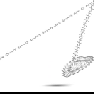 18K WHITE GOLD 0.86CT DIAMOND HEART NECKLACE: A heart-shaped pendant measuring 0.45 round is suspended at the center of an 18 chain on this captivating necklace. This impressive accessory is elevated by sparkling Diamonds with a total weight of 1