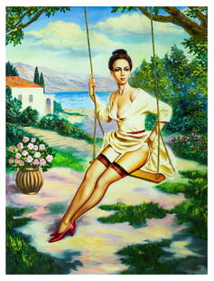 Taras Sidan- Original Oil on Canvas "Gabriele": Artist: Taras Sidan. Medium: Original Oil on Canvas. Title: Gabriele. Size: 40" x 30". Signature: Hand Signed by the artist. Certificate of Authenticity: From the publisher. Reference#: 15431.