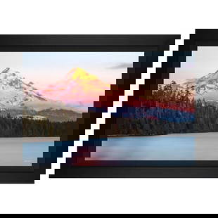 Jongas, "Mt Hood Photo" Framed Limited Edition on Canvas, Numbered and Hand Signed with Letter of: Mt Hood Photo is a limited edition giclee on canvas by photographer Jongas, numbered and hand signed by the artist. The piece comes custom framed and includes Letter of Authenticity. Measures