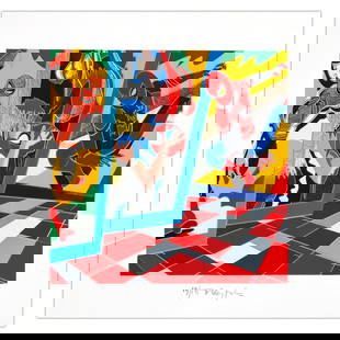 Ugo Nespolo- SIlkscreen on Paper "Spidey Sense": Artist: Ugo Nespolo. Medium: SIlkscreen on Paper. Title: Spidey Sense. Size: 10" x 10". Signature: Hand Signed and numbered. Certificate of Authenticity: Is included. Additional: Edition number might