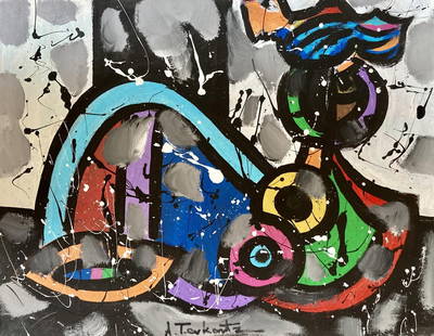 Ara Tevkantz (b. 1956)- Mixed media on paper: Artist: Ara Tevkantz (b. 1956). Medium: Mixed media on paper. Size: 30" x 22". Signature: Signed. Reference#: 28194.