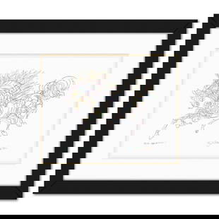 Guillaume Azoulay- Original Drawing "ESSAI GMX": Artist: Guillaume Azoulay. Medium: Original Drawing. Title: ESSAI GMX. Size: 11" x 14". Measures approx. 18.5" x 21.5" (framed). Signature: Hand signed. Certificate of Authenticity: Is included. Refer