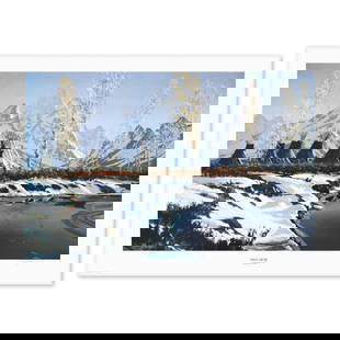 Roy Kerswill- Offset Lithograph "First Snow": Artist: Roy Kerswill. Medium: Offset Lithograph. Title: First Snow. Size: 24" x 34". Signature: Signed and numbered. Reference#: 82558.