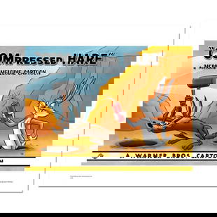 Compressed Hare, Mallet Numbered Limited Edition Giclee from Warner Bros. with Certificate of: Compressed Hare - Mallet is a limited edition giclee on paper from Warner Bros. featuring iconic Looney Tunes characters. The art was taken from an original Lobby Card used to promote "Compressed Hare