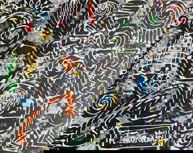 Ara Tevkantz (b. 1956)- Mixed media on paper: Artist: Ara Tevkantz (b. 1956). Medium: Mixed media on paper. Size: 30" x 22". Signature: Signed. Reference#: 28195.