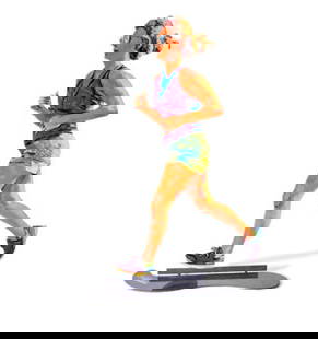 David Gershtein- Free Standing Sculpture "LADY RUNNER": Artist: David Gershtein. Medium: Free Standing Sculpture. Title: LADY RUNNER. Size: 16.3" x 12". Signature: Signed. Certificate of Authenticity: Is included. Additional: This piece is free standing sc