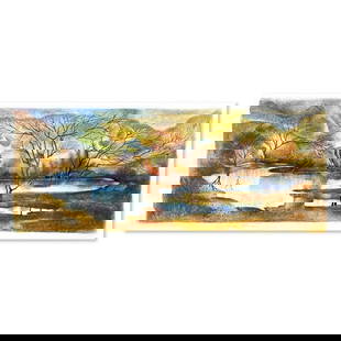 Zina Roitman, Limited Edition Serigraph, Hand Signed and Numbered, Letter of Authenticity.: This is a limited edition serigraph on paper by Zina Roitman. The piece comes hand signed by the artist, numbered, and with a letter of authenticity. Measures approximately 9" x 23". Reference#: 79617