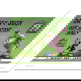His Bitter Half, Daffy Duck Numbered Limited Edition Giclee from Warner Bros. with Certificate of: His Bitter Half - Daffy Duck is a limited edition giclee on paper from Warner Bros. featuring iconic Looney Tunes characters. The art was taken from an original Lobby Card used to promote "His Bitter
