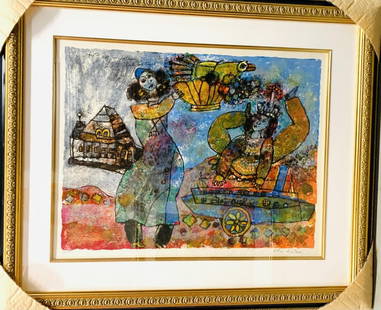 Theo Tobiasse- Original Lithograph on paper: Artist: Theo Tobiasse. Medium: Original Lithograph on paper. Measures approx. 30" x 40" (framed). Signature: Hand signed by the artist. Reference#: 28047.