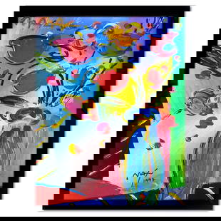 Peter Max, "Faciliti-Link-Flowers" Framed Hand Signed Offset Lithograph with Letter of Authenticity.: Faciliti-Link-Flowers is an offset lithograph on paper by Peter Max, hand signed by the artist. This piece comes custom framed. Includes Letter of Authenticity. Measures approx. 26.5" x 22" (frame), 2