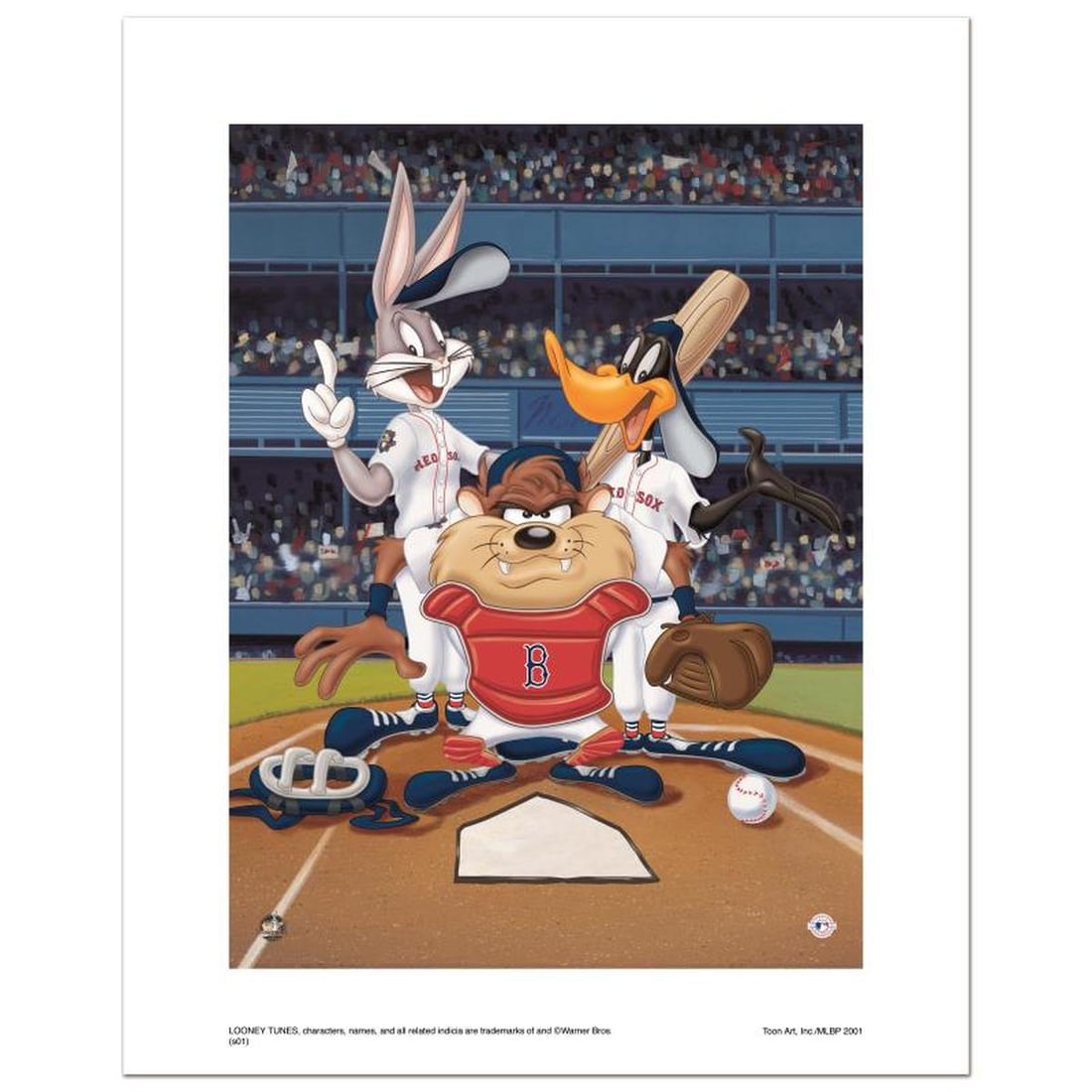 At the Plate (Red Sox) Numbered Limited Edition Giclee from Warner Bros. with Certificate of (1 of 1)