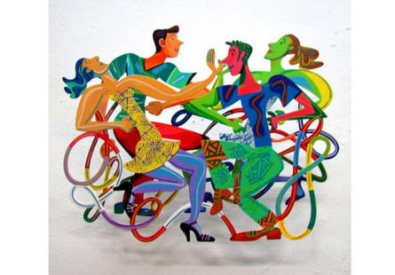 David Gerstein- Mixed Media Cutout Aluminum "Disco Extasy": Artist: David Gerstein. Medium: Mixed Media Cutout Aluminum. Title: Disco Extasy. Size: 24" x 19". Signature: Signed and numbered. Certificate of Authenticity: Is included. Additional: Edition of 150.