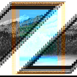 Jon Rattenbury- Original Oil on Board "Aspen Heights": Artist: Jon Rattenbury. Medium: Original Oil on Board. Title: Aspen Heights. Size: 35" x 23". Measures approx. 45" x 32" (framed). Signature: Hand Signed. Reference#: 74519.