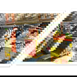 William Schlesinger (1915-2011), "Market Day II" Limited Edition Serigraph, Numbered and Hand Signed: Market Day II is a limited edition serigraph on paper by William Schlesinger (1915-2011), numbered and hand signed by the artist. Includes Letter of Authenticity. Measures approx. 22" x 17" (border),