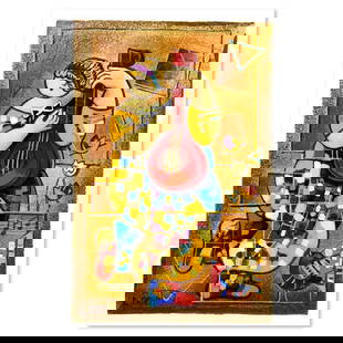 Dorit Levi, "Banjo Song" Limited Edition Serigraph, Numbered and Hand Signed with Letter of: Banjo Song is a limited edition serigraph on paper by Dorit Levi. The piece comes hand signed by the artist, numbered, and with a letter of authenticity. Measures approximately 12 x 15.5". Reference#: