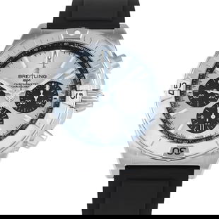 BREITLING CHRONOMAT B01 CHRONOGRAPH ICE BLUE WATCH: The Breitling Chronomat B01 Chronograph Ice Blue Watch, reference number PB0134101C1S1, is an exemplary timepiece that delivers precision and performance.Instantly eye-catching, this watch features a