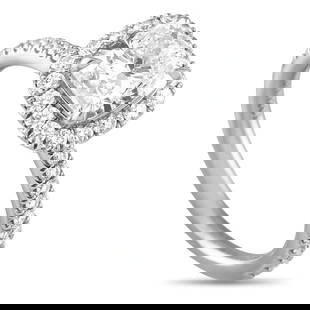 HARRY WINSTON PLATINUM 1.12CT CENTER DIAMOND ENGAGEMENT RING: An exceptional engagement ring from the King of Diamonds, Harry Winston. This gorgeous piece is crafted in platinum and features a micropav band topped with a 1.12 carat cushion-cut modified brilliant